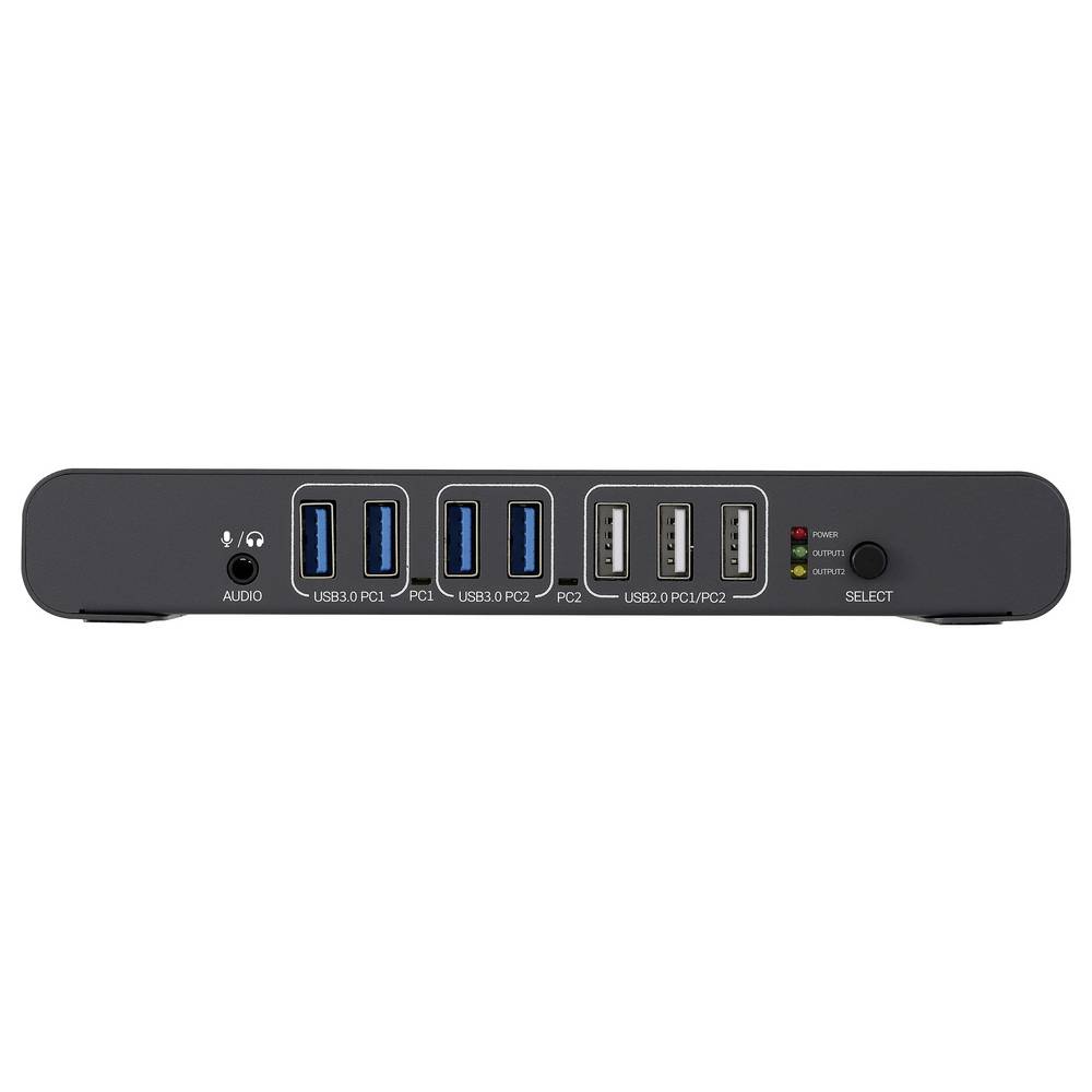 SpeaKa Professional KVM Umschalter Switch Rechner PC Grau HDMI USB-A USB-C 2Port - 4064161487694