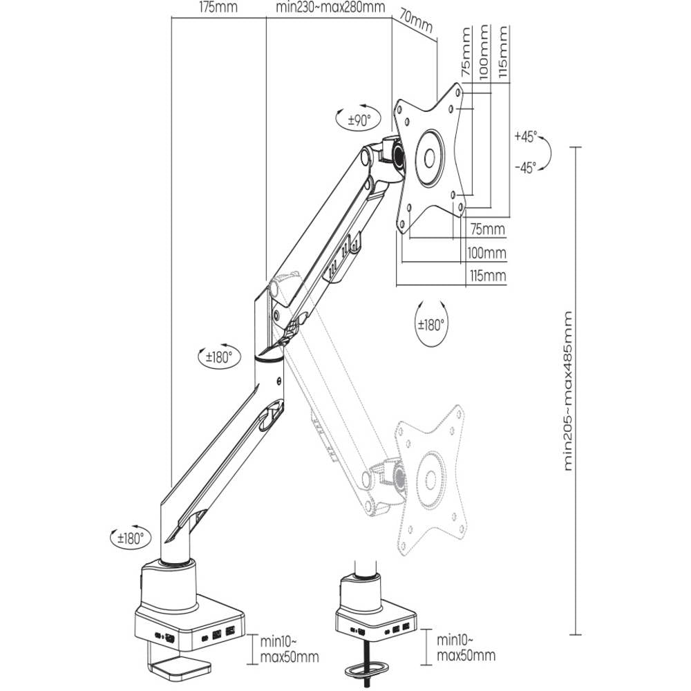 Spea Ka Professional Sp Mm 600 1fach Monitor Tischhalterung 43,2 Cm   81,3 Cm B-Ware - 4064161232287