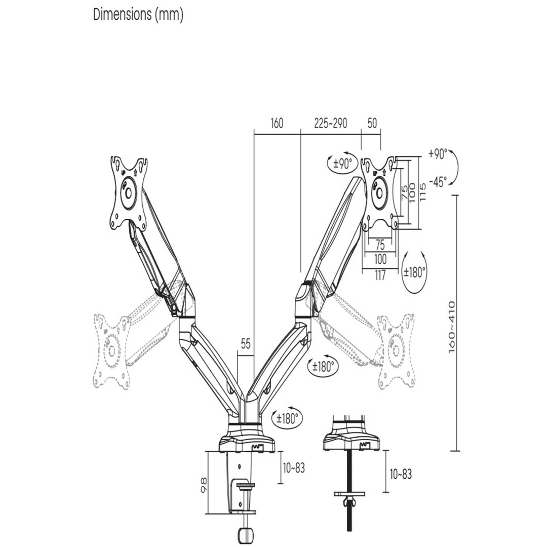 Spea Ka Professional Sp Mm 910 2fach Monitorhalterung Halterung Ständer 17 32" B-Ware - 4064161241319