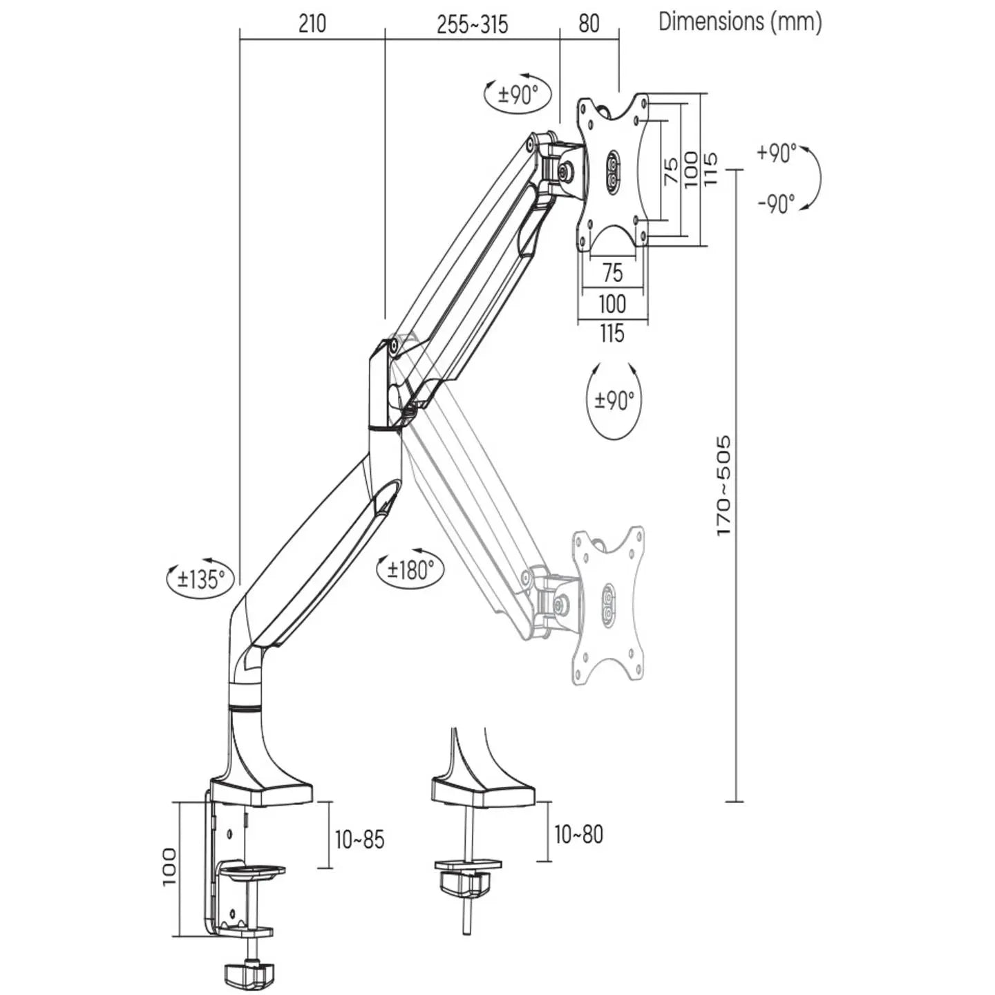 B-Ware Spea Ka Professional Monitorhalterung Monitor 1fach 33 Cm 81 Cm Schwenkbar952 - 4064161241326