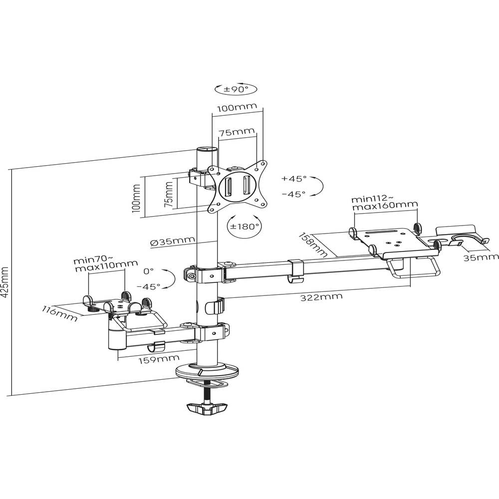 Spea Ka Professional Sp Pos 200 Monitor Tischhalterung 43,2cm 17"   81,3cm 32" B-Ware - 4064161306384