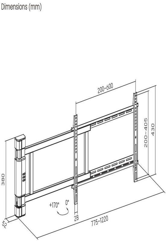 SpeaKa Professional TV-Wandhalterung elektrisch motorisiert Schwenkbar 81,3 cm
