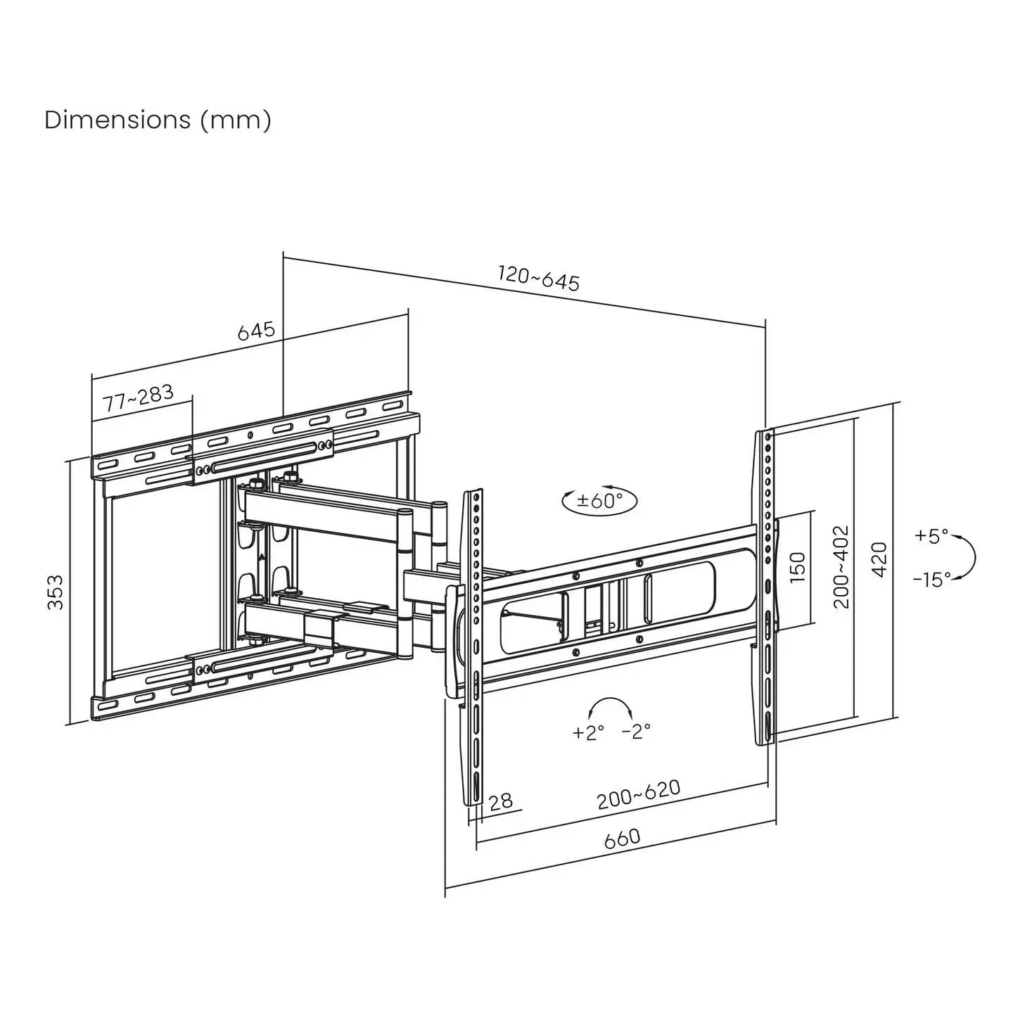 B-Ware Spea Ka Professional Tv Wandhalter Halterung 37" 86” Ausziehbar Schwenkbar  - 4064161393391