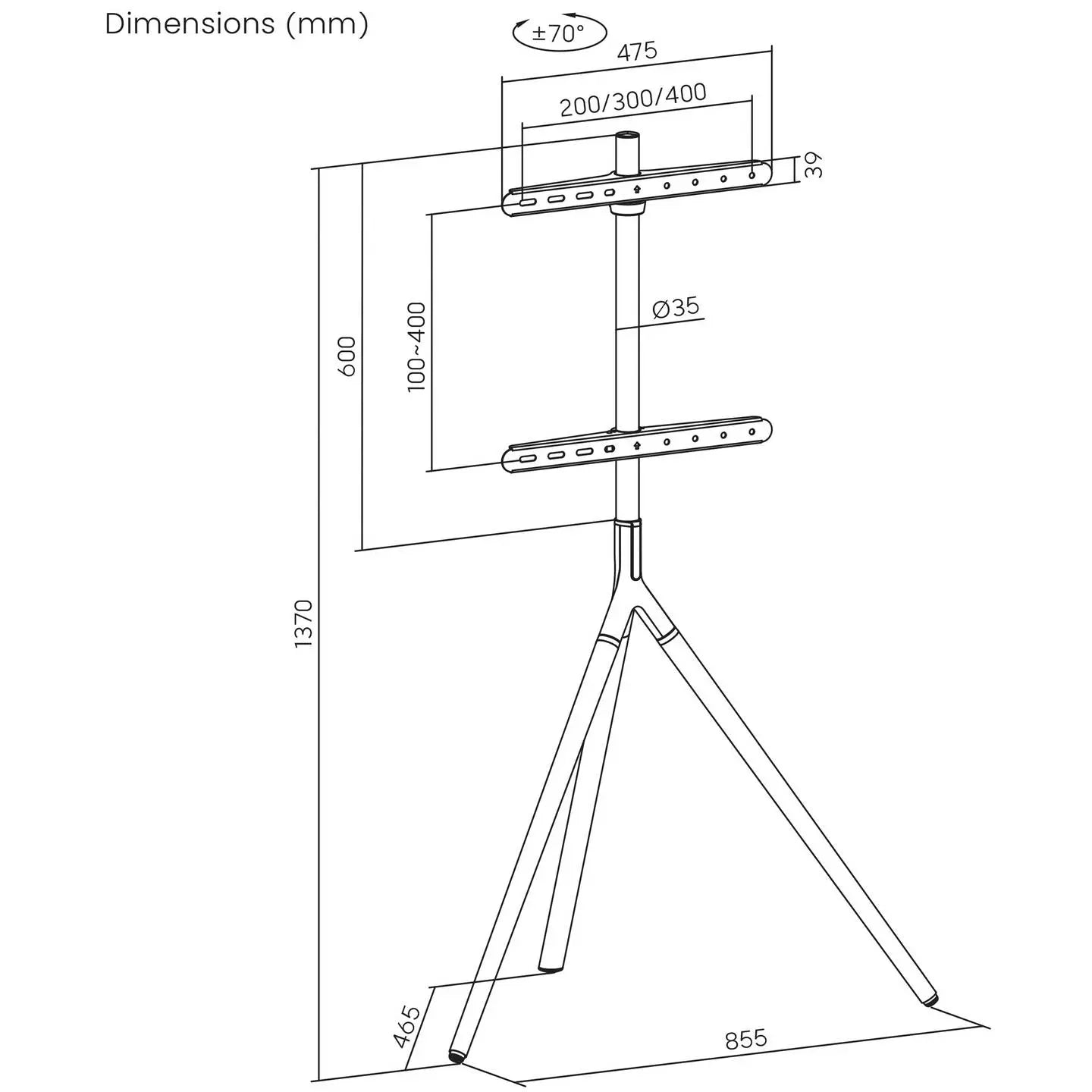 B-Ware Spea Ka Professional Tv Standfuß Ständer Fernseher 114,3 165,1 Cm Bodenständer - 4064161407814