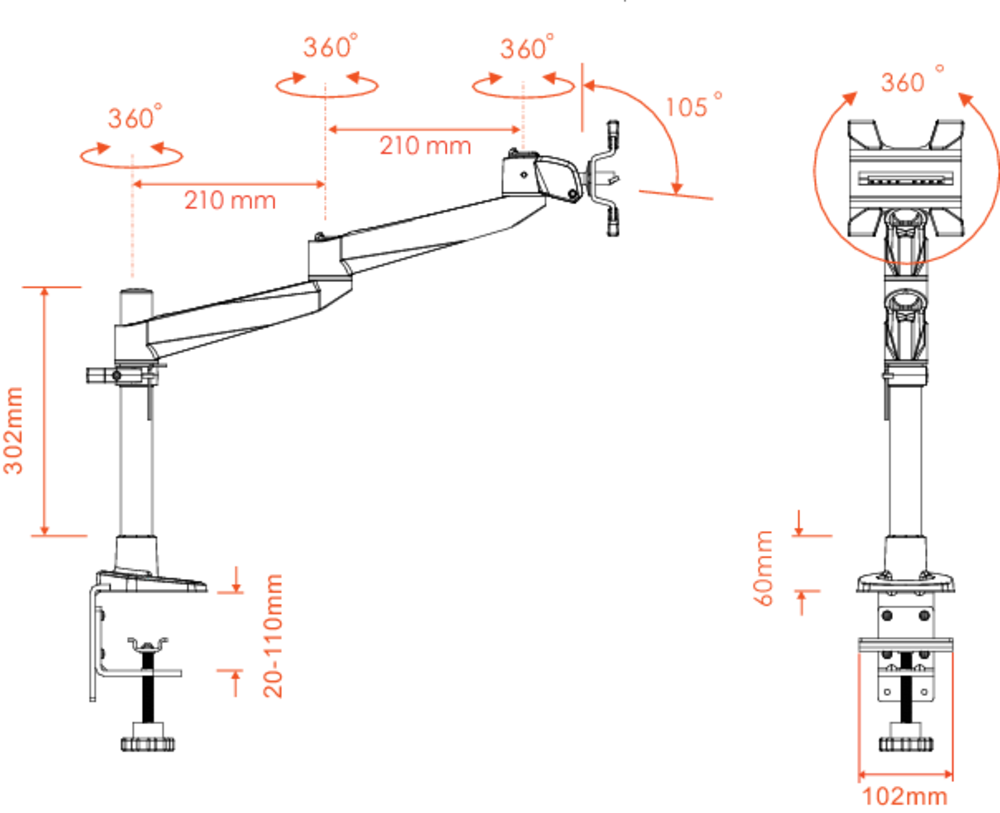 SpeaKa Professional SuperSwivel Apple Monitorhalter Tischmontage Grommet - 4016138817959