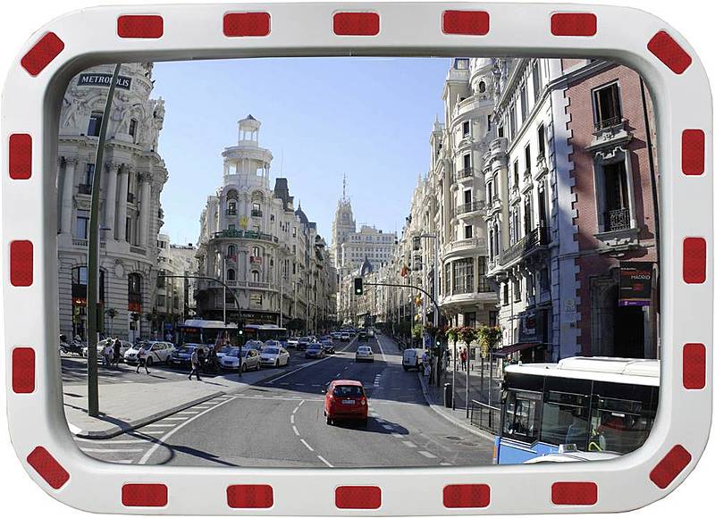 B-Ware Viso Mr3054 Verkehrsspiegel Sicherheit 350 Mm X 540 Mm Reflektierende Umrandung  - 3321369982965