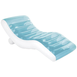 B-Ware Intex Lounge Liege Poolmatratze Splash Lounge Blau Weiß Vinyl Getränkehalter