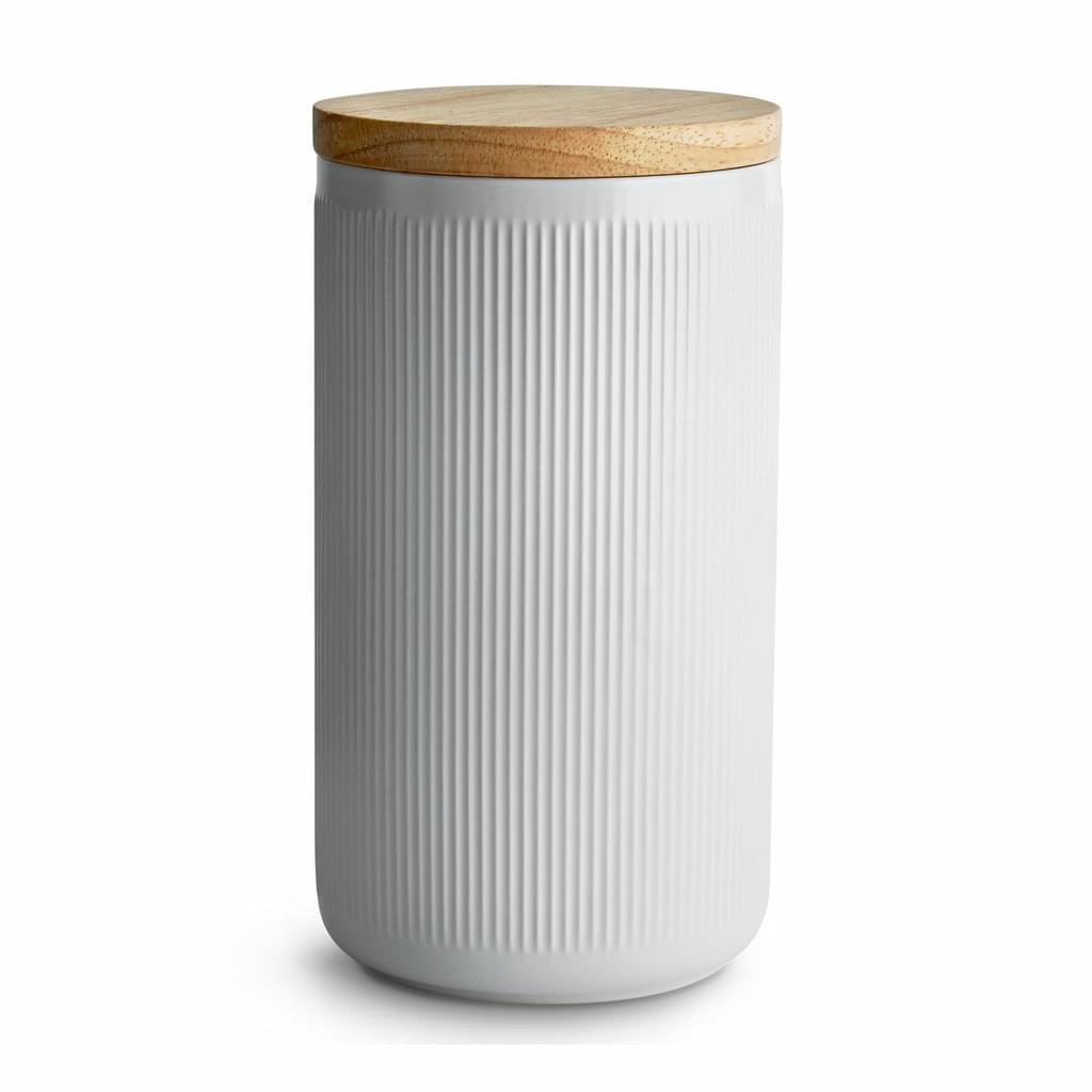 B-Ware Springlane Keramik Vorratsdosen Stripes Holzdeckel Aufbewahrungsdosen 4 Stück - 4056499031724