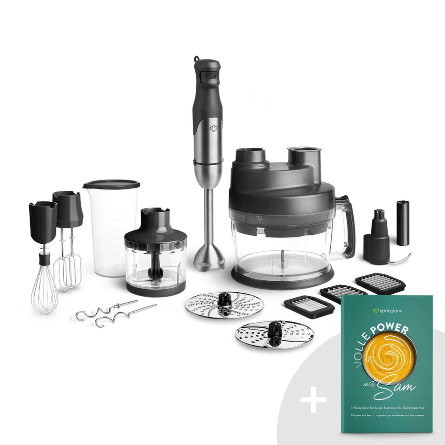 Springlane Sam Stabmixer Pürierstab Häcksler Küchenmaschine Handmixer Mixer H909 B-Ware - 4056499036248