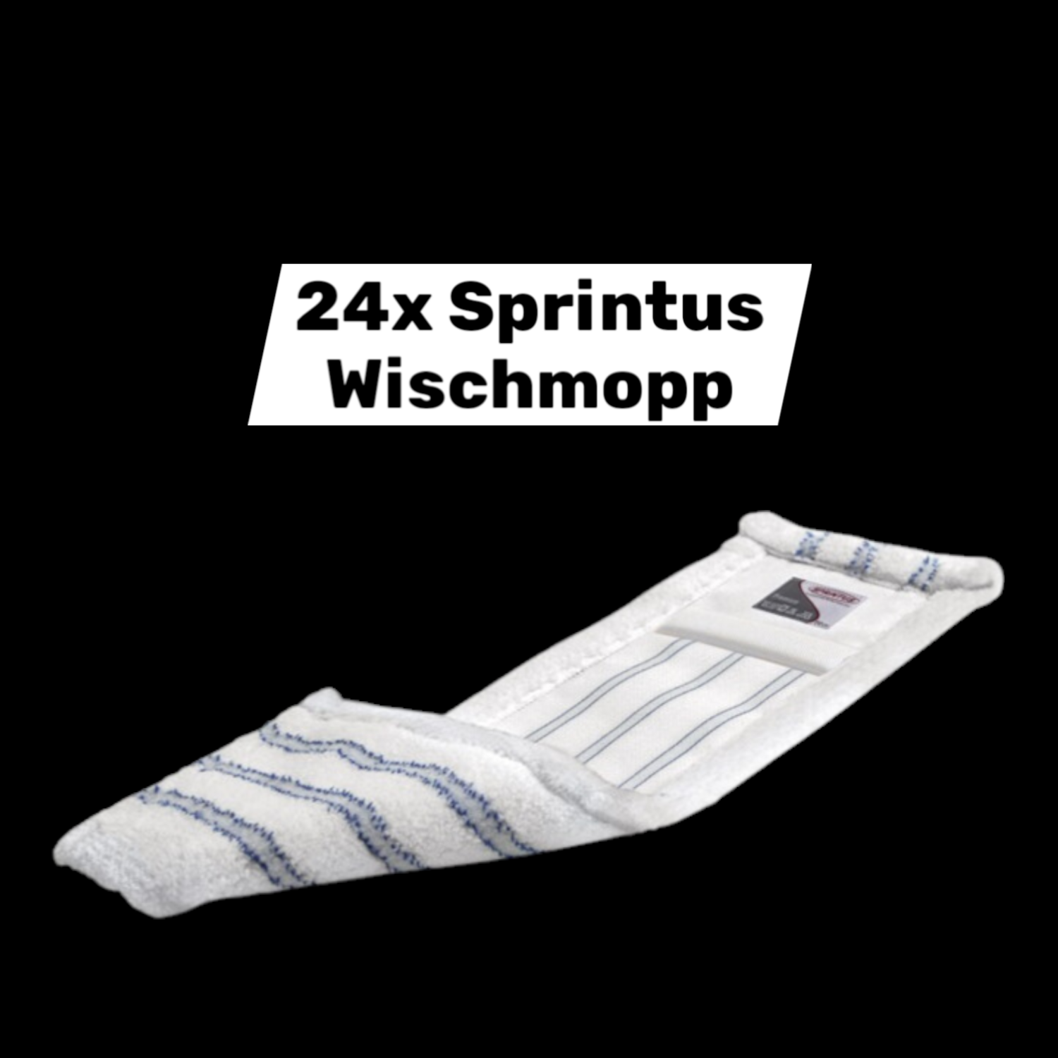 Sprintus Wischmopp Bodenreiniger Mikrofaser Weiß/Blau B500mm Für Böden 24 Stück B-Ware - 4260206870425