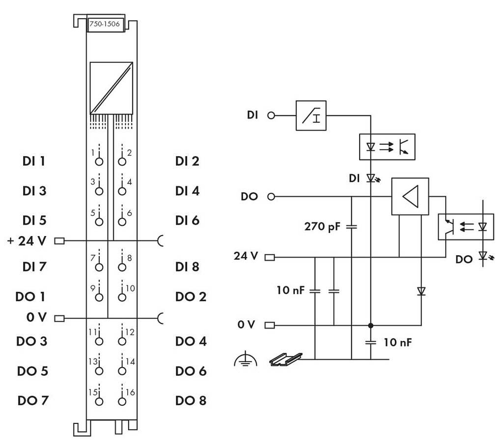 B-Ware Wago 750 1506 Sps Erweiterungsmodul 24 V/Dc Licht Grau - 4045454905545