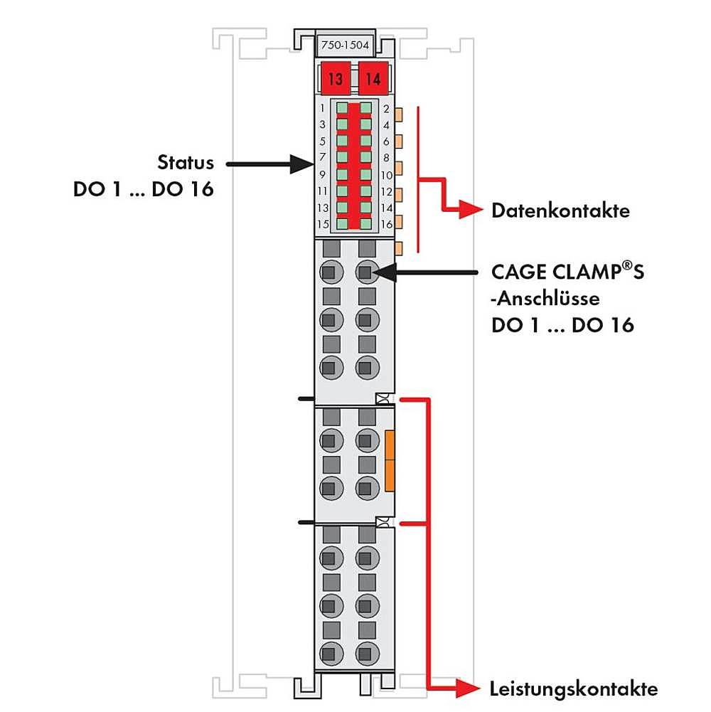 B-Ware Wago Sps Erweiterungsmodul 750 1504 24 V/Dc 16 Kanal Ausgangsklemme 200 Stück - 4045454905576