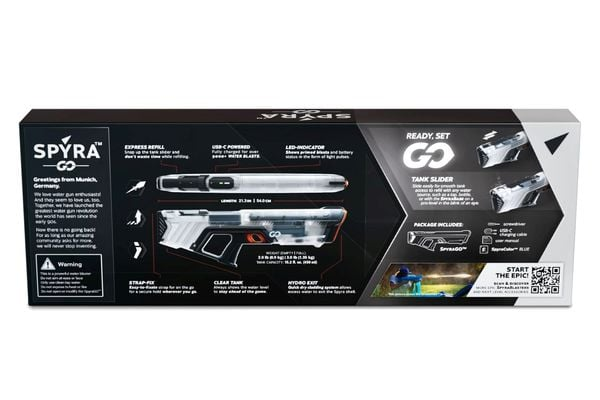 B-Ware Spyra Go Wasserpistole Spritzpistole Wasserspielzeug Outdoor Kinder Blau249