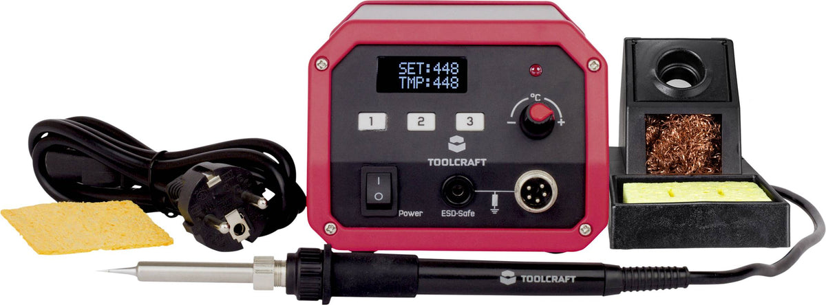 Toolcraft Lötstation Lötkolben digital 100W 150-450°C Heizgerät inkl. Lötspitze - 4016139199092