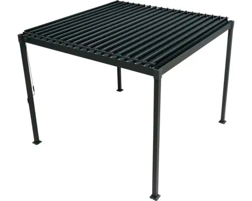 B-Ware Stahl Pergola überdachung Gartenpavillon 3x3m 8er Pfosten Anthrazit