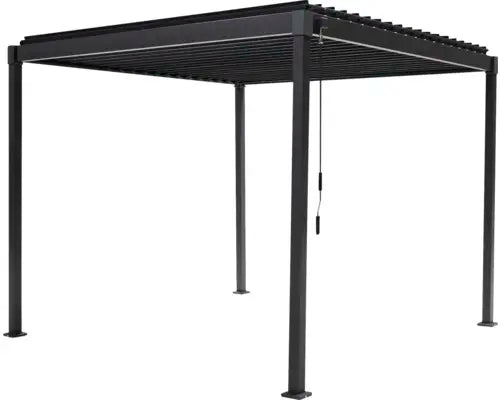B-Ware Stahl Pergola überdachung Gartenpavillon 3x3m 8er Pfosten Anthrazit