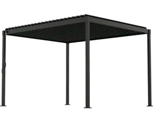 B-Ware Mirador Pergola Gartenpavillon Lamellendach Rinne Metall Anthrazit 300 X 400756