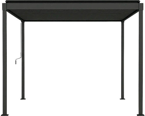 Mirador Pergola Gartenpavillon Lamellendach Rinne Metall Anthrazit 300 x 400 cm - 4306516663026