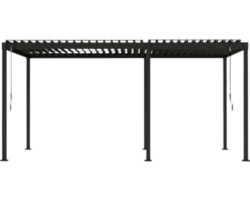 Mirador Pergola Gartenpavillon Stahl-Pergola anthrazit 300x500cm Lamellendach - 4306516776962