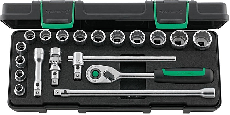Stahlwille 45/14/5 I Qr Steckschlüssel Garnitur 3/8" 19tlg. Werkzeugstahl B-Ware - 4018754260683