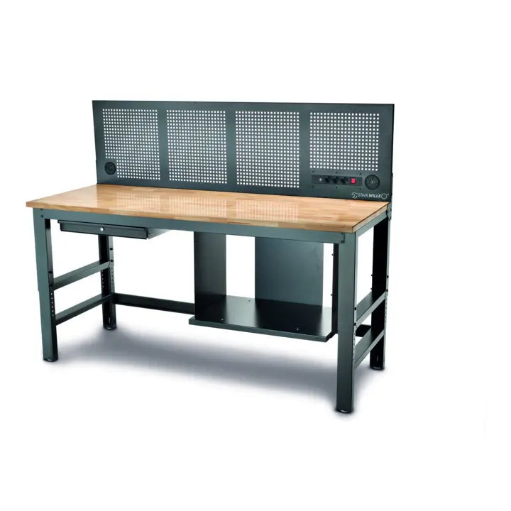 B-Ware Stahlwille Werkbank Arbeitstisch Höhenverstellbar Schublade Steckdose Usb 200 Cm - 4018754359981