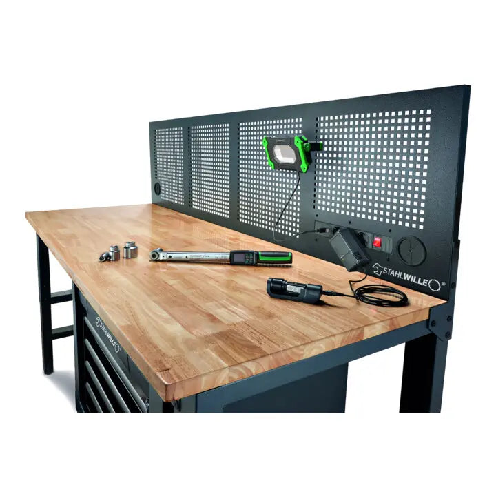 B-Ware Stahlwille Werkbank Arbeitstisch Höhenverstellbar Schublade Steckdose Usb 200 Cm - 4018754359981