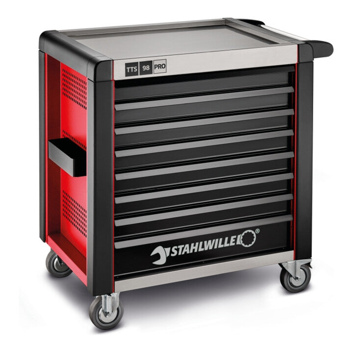 Stahlwille Werkstattwagen Rollwagen 98/8 PRO 8 Schubladen 651x1001x1020mm rot - 4018754334544