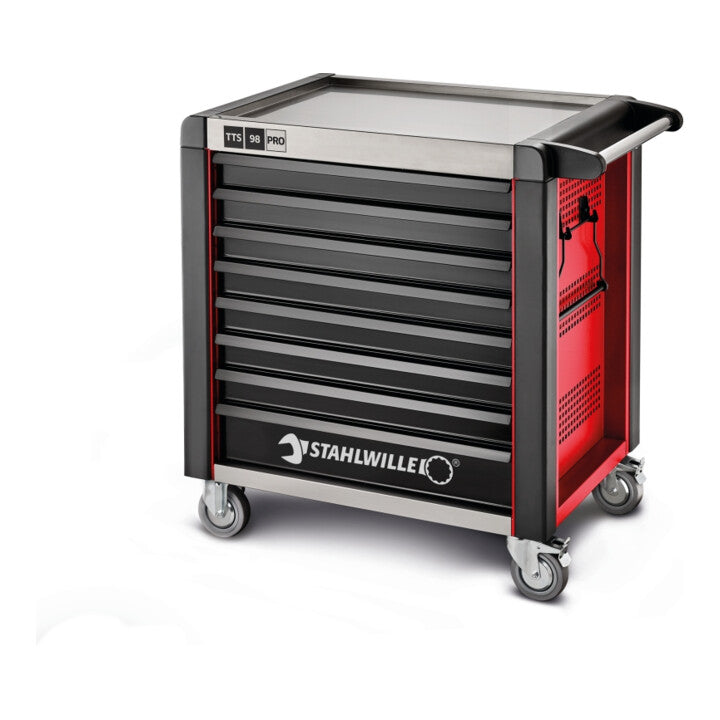 Stahlwille Werkstattwagen Rollwagen 98/8 PRO 8 Schubladen 651x1001x1020mm rot - 4018754334544