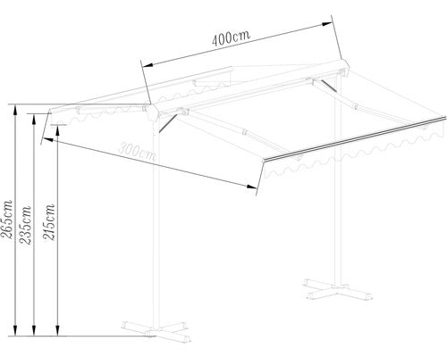 Markiso Standmarkise Mobile Markise Sonnenschutz 4x3 Stoff Gestell RAL 7015 - 4306517554934