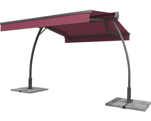 B-Ware Standmarkise Biella Markise Sonnenschutz 3,95x3 Stoff Bordeaux Led Motor Remote - 2007006391970
