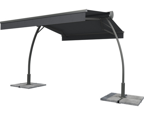 Standmarkise Biella Markise Sonnenschutz Sichtschutz Regenschutz Led Motor Grau B-Ware - 4306517598969