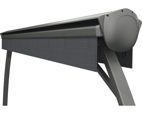 B-Ware Standmarkise Biella Markise Sonnenschutz Sichtschutz Regenschutz Led Motor Grau