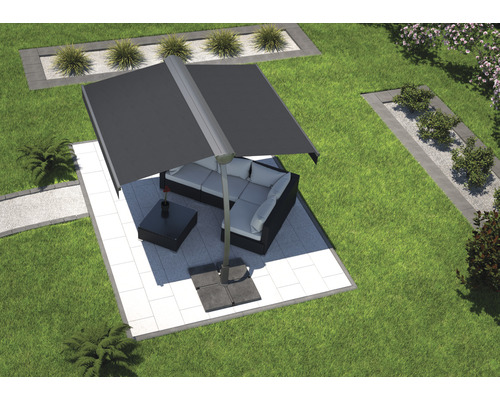 B-Ware Standmarkise Biella Markise Sonnenschutz Sichtschutz Regenschutz Led Motor Grau - 4306517598969