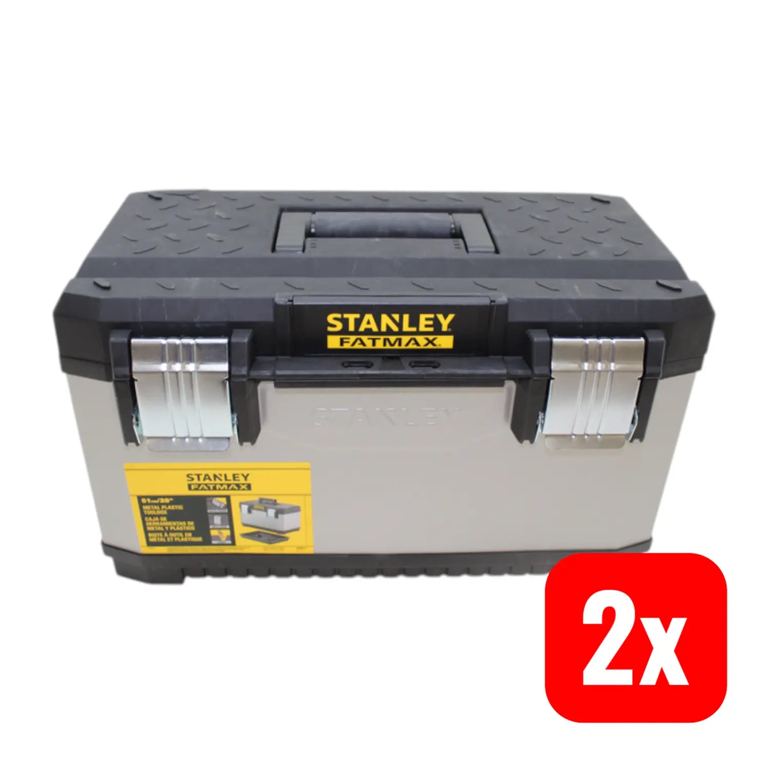 B-Ware Stanley Werkzeugbox Werkzeugkiste Aufbewahrung Kasten Schwarz Grau 2 Stück - 3253561956157