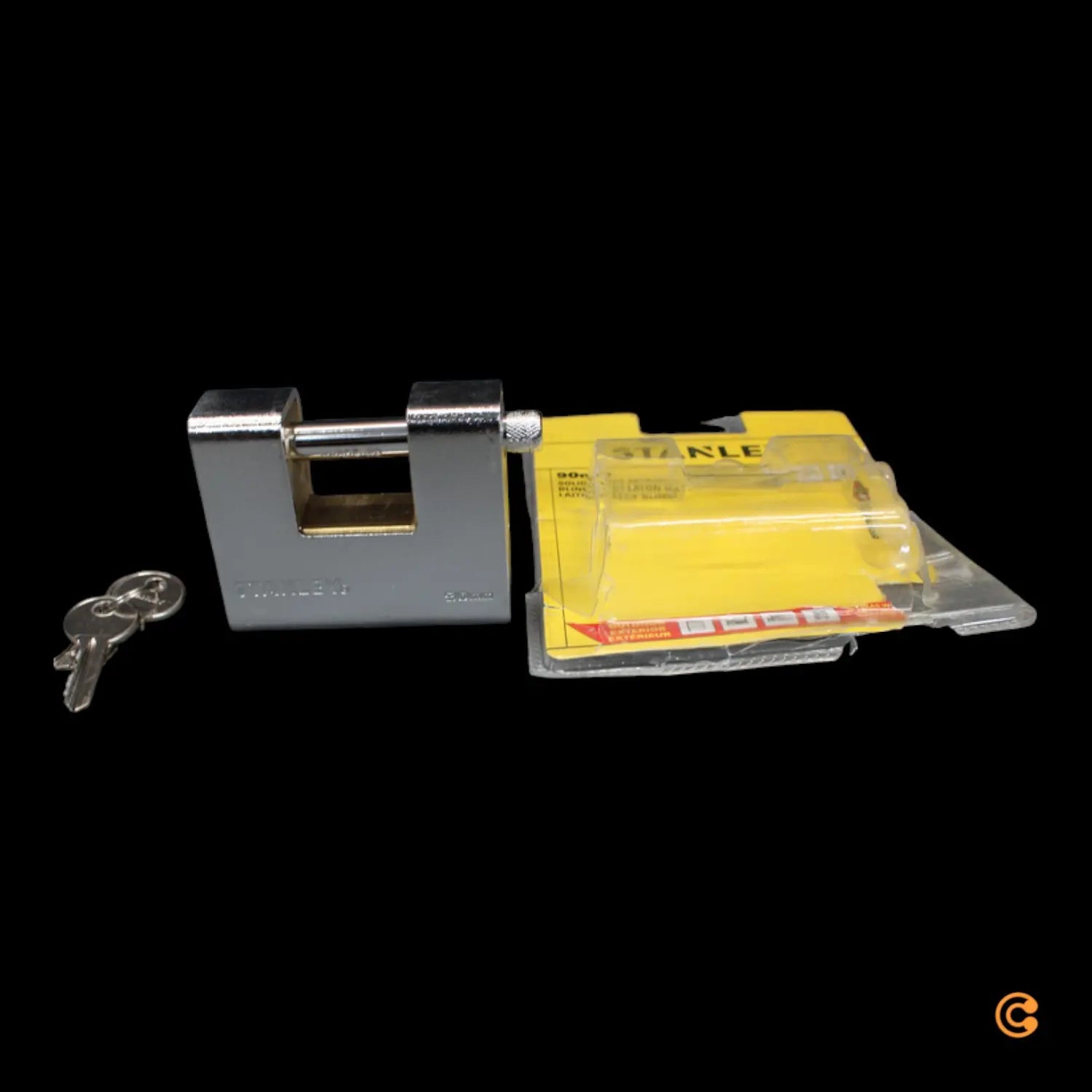 Stanley 81082 372 401 Vorhängeschloss Schließvorrichtung Schloss 90mm Schlüssel B-Ware - 4260709170084