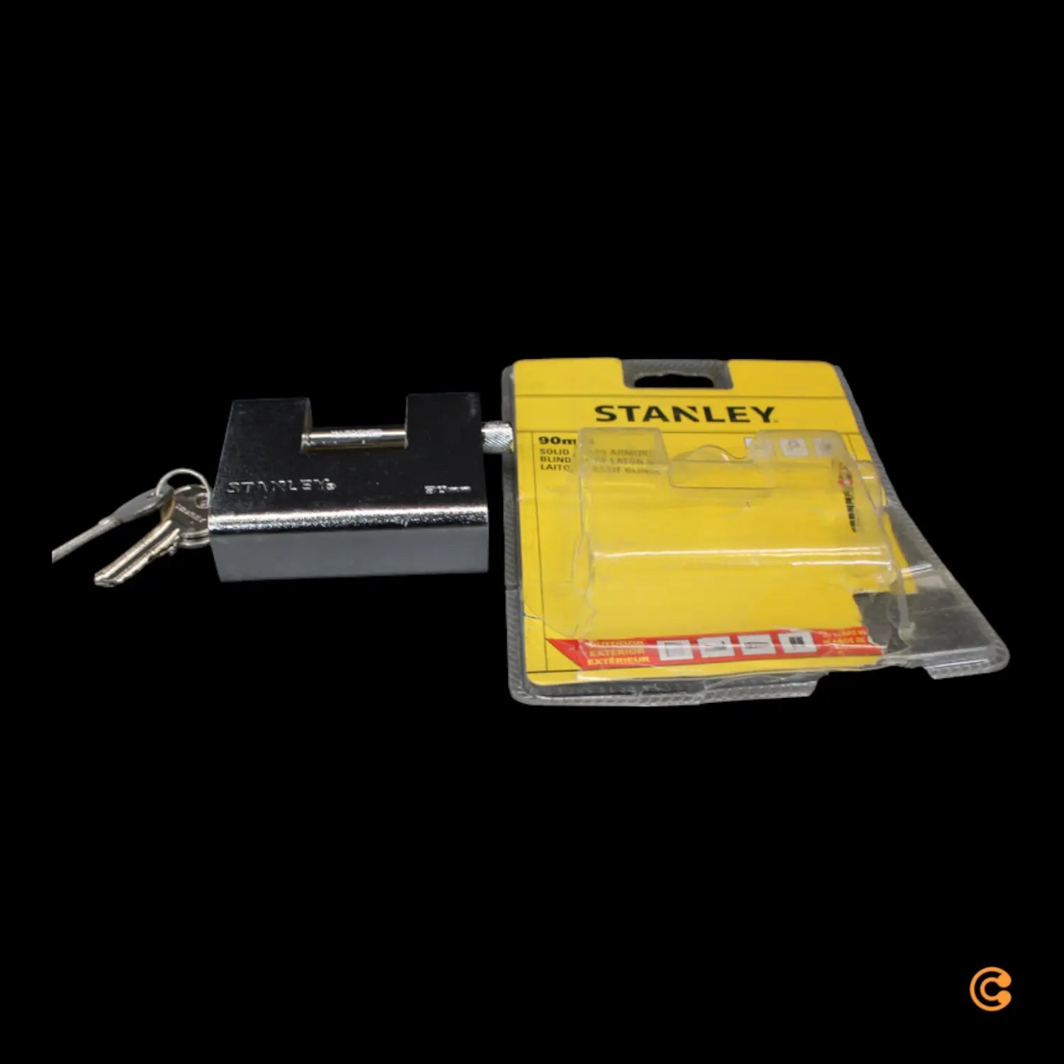 Stanley 81082 372 401 Vorhängeschloss Schließvorrichtung Schloss 90mm Schlüssel B-Ware - 4260709170084