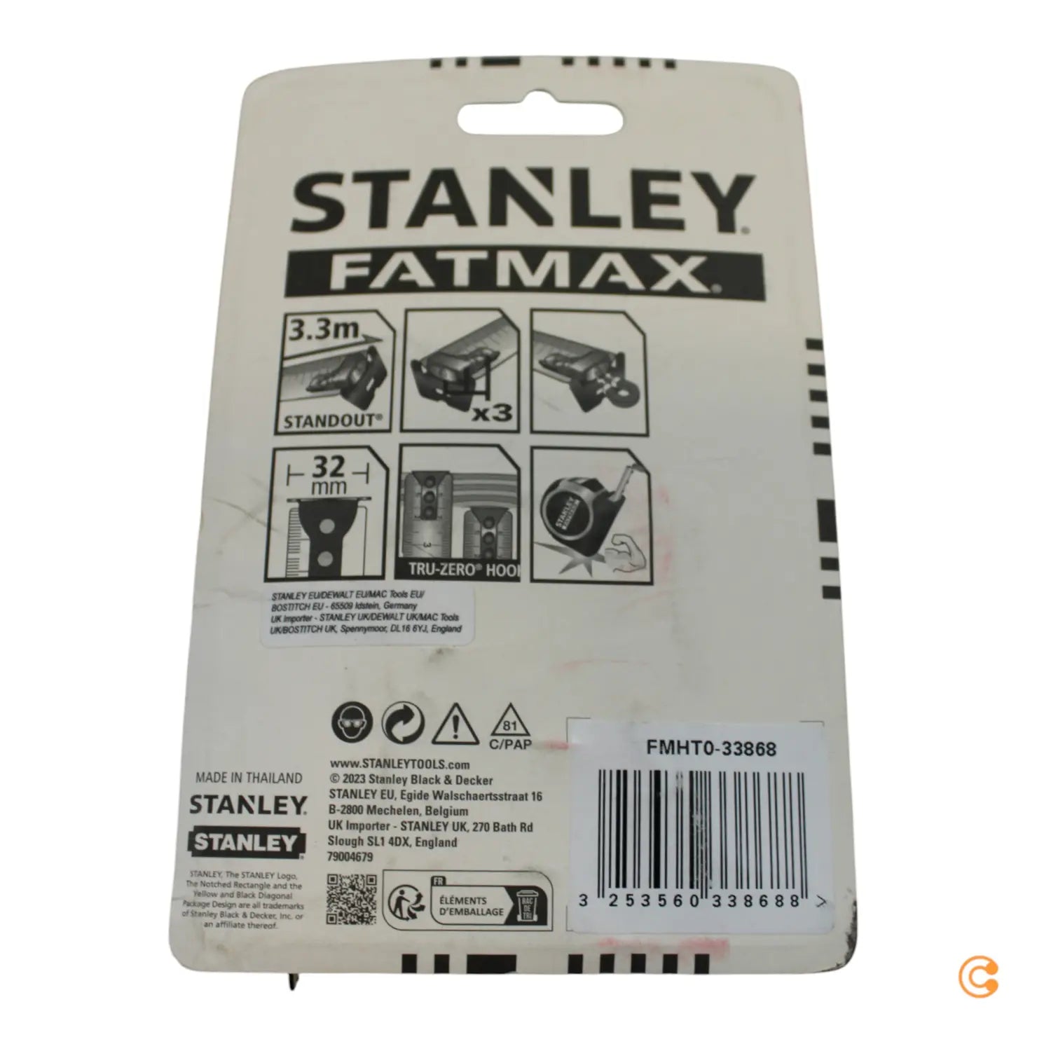 B-Ware Stanley Bandmaß Messwerkzeug Maßband Fat Max Blade Armor 8m 32mm Fmht0 33868  - 3253560338688