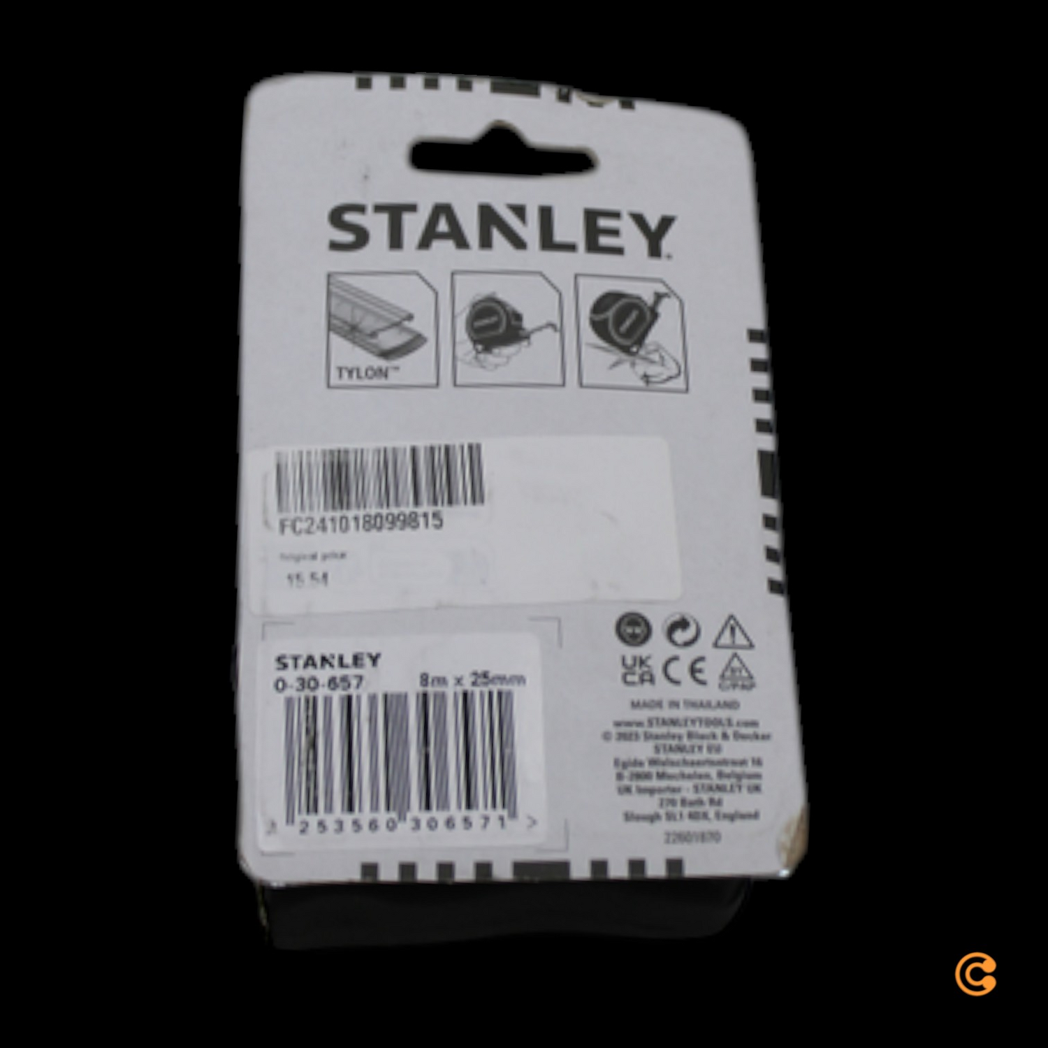 Stanley Bandmass Maßband Messband Tylon 8 M Längenmessung 3 Stück B-Ware - 3253560306571