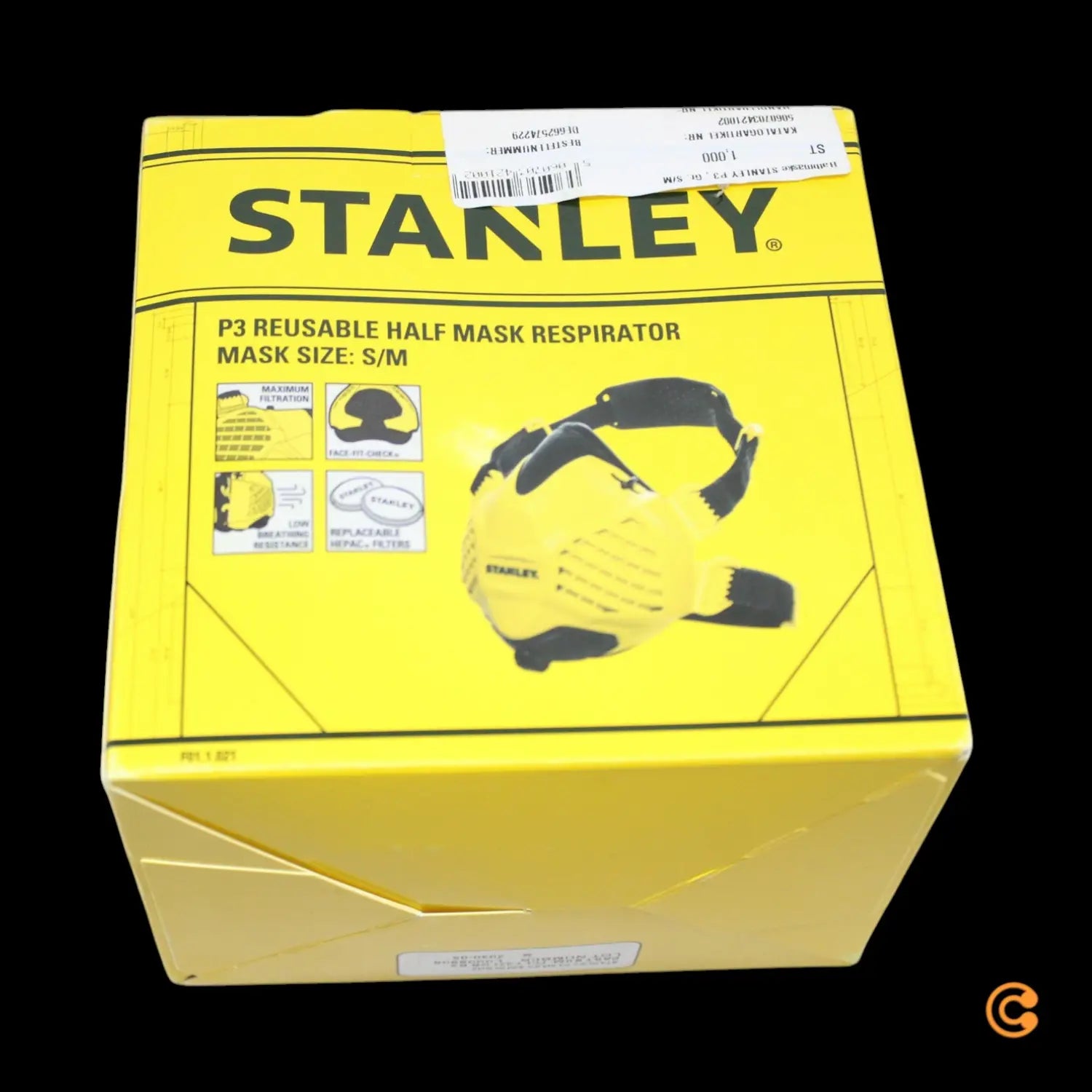 B-Ware Stanley Halbmaske Atemschutzmaske P3 Maske Filter S M Gelb Für Brillenträger - 5060703421002