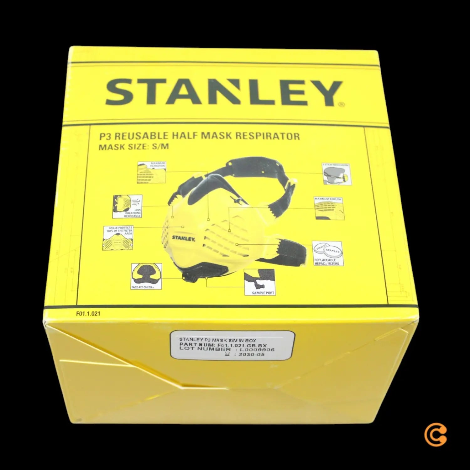 B-Ware Stanley Halbmaske Atemschutzmaske P3 Maske Filter S M Gelb Für Brillenträger - 5060703421002