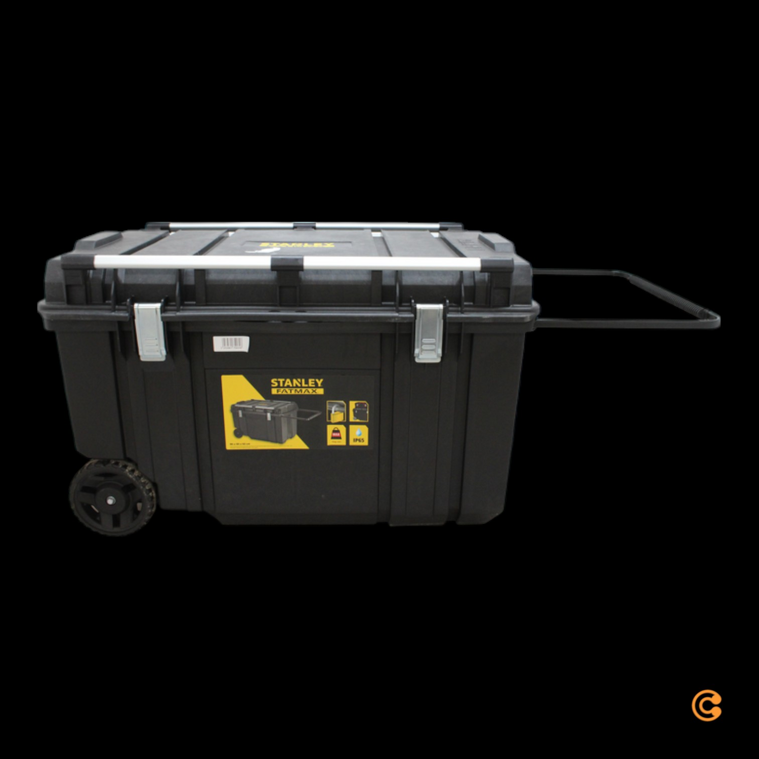 B-Ware Stanley Montagebox Werkzeugkiste Mobile Werkzeugbox 240 L Schwarz Schwerlasträder