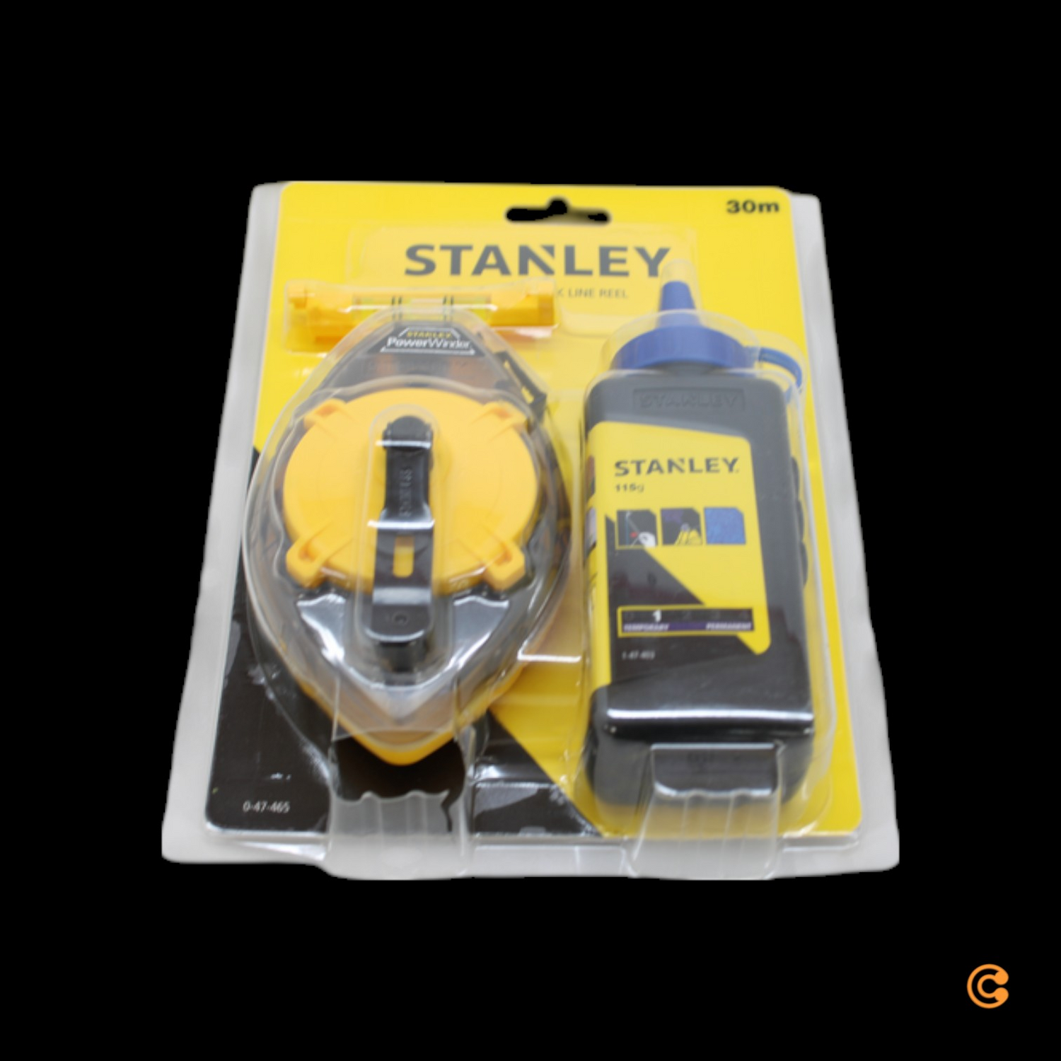 B-Ware Stanley Schlagschnur Set Powerwinder Schnur 30m Kreide Senklot 2 Stück - 3253560474652