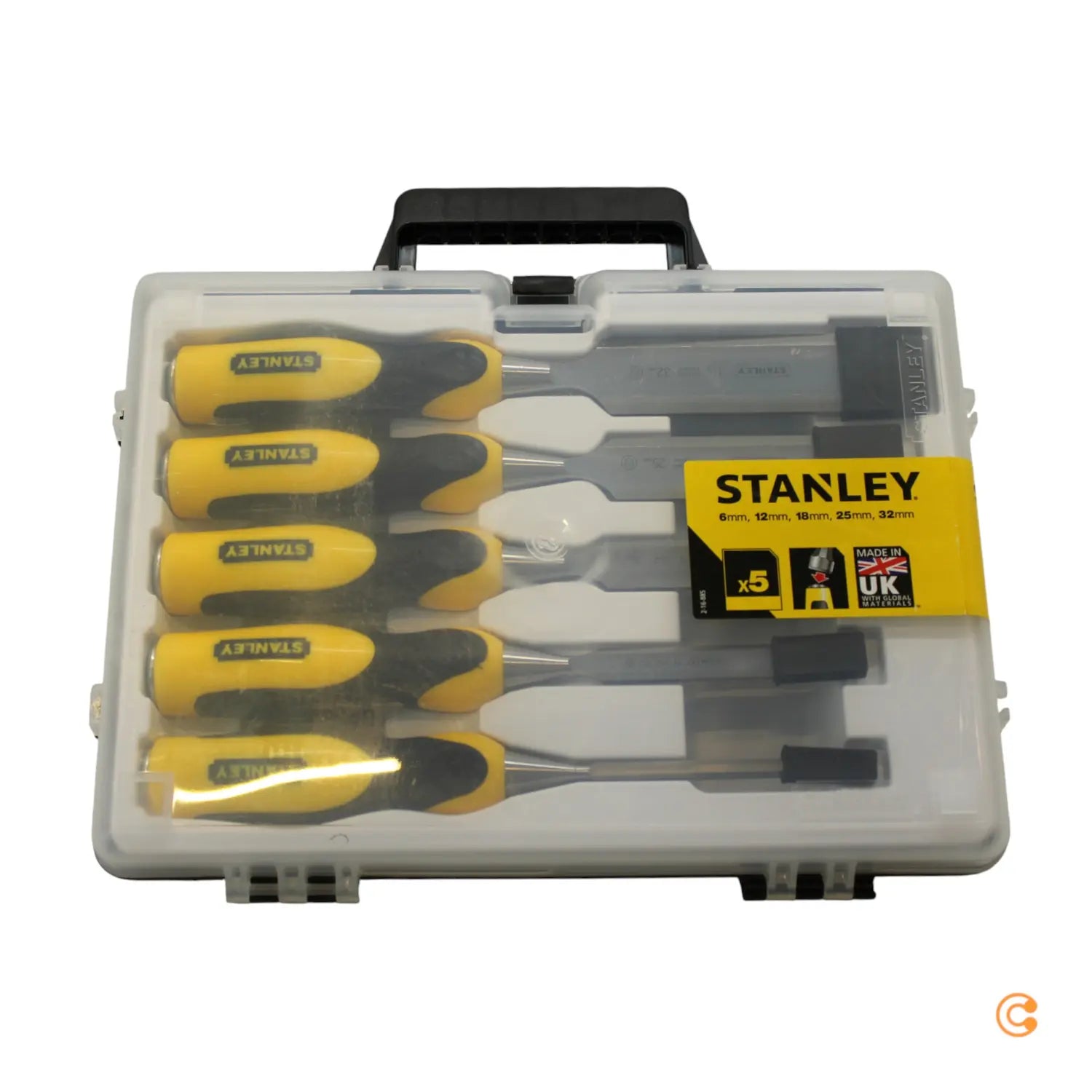 B-Ware Stanley Stechbeitel Set Holzmeißel Dynagrip Karbonstahl 5tlg 6 12 18 25 32mm - 3253562168856