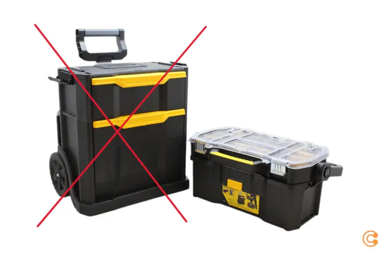 B-Ware Stanley Rollende Werkstatt 2in1 Lösung Werkzeugbox Teleskopgriff Siehe Text/Foto - 3253561792311