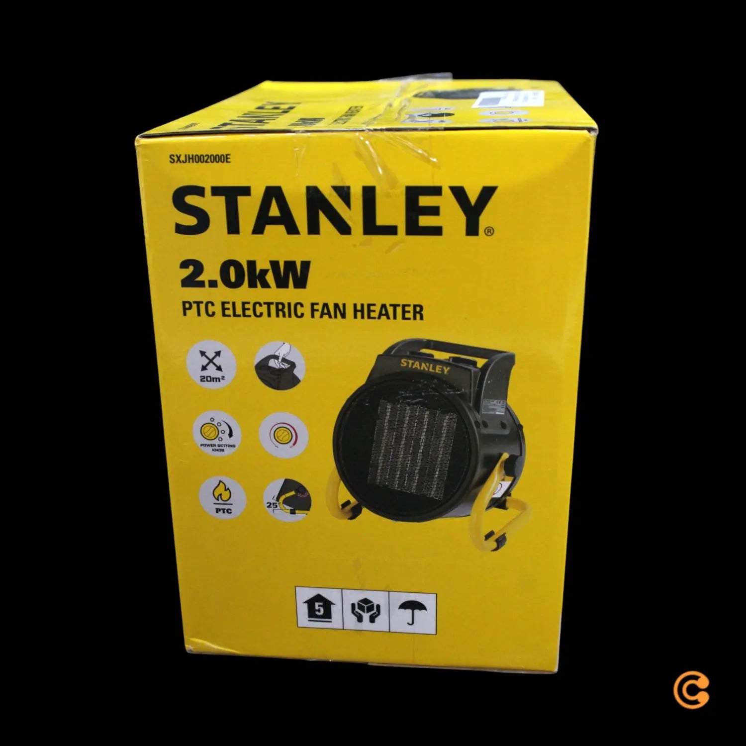 B-Ware Stanley Heizgerät Heizlüfter Schwarz Gelb Raumheizung Werkstatt 20m² 2 Stück - 6921183005375