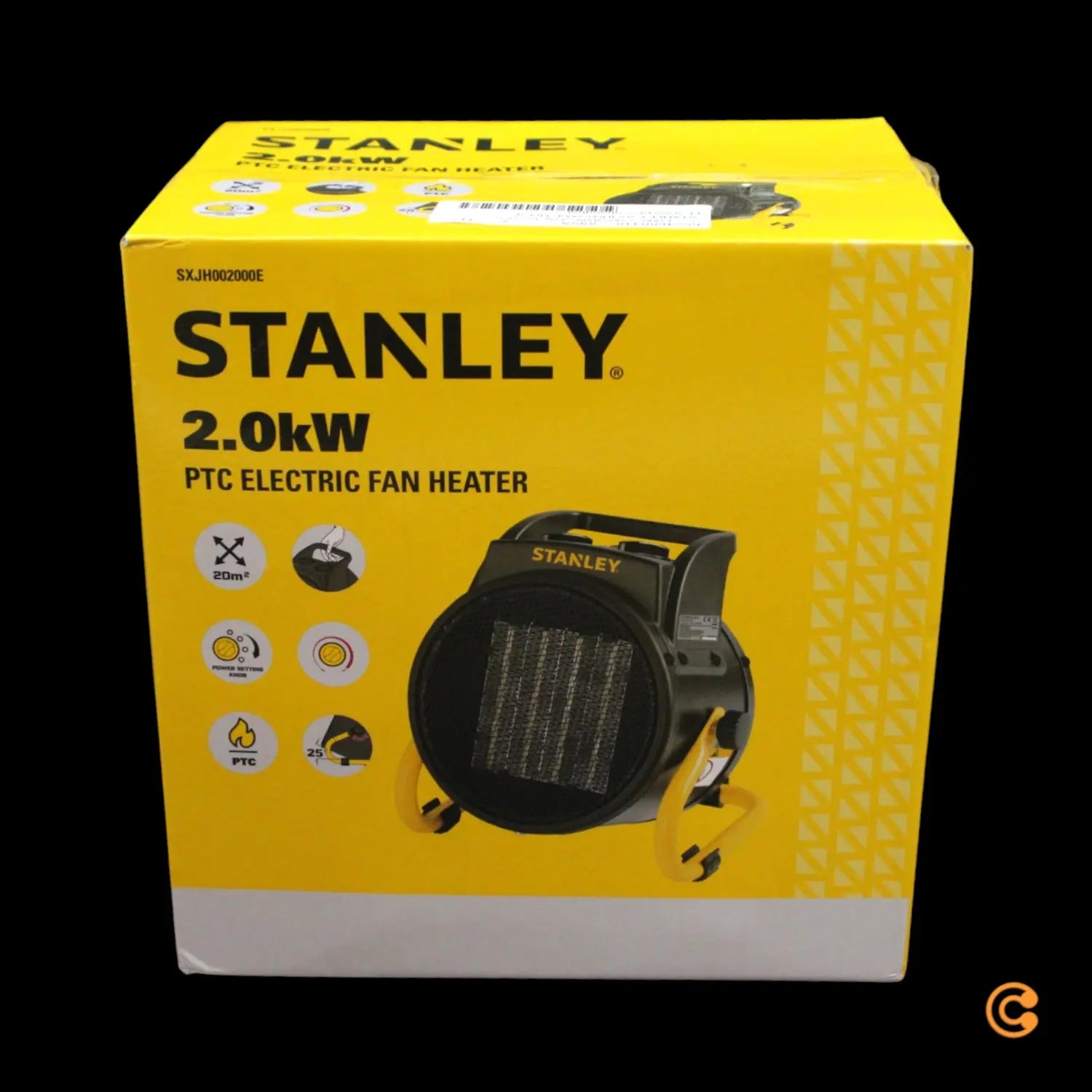 B-Ware Stanley Heizgerät Heizlüfter Schwarz Gelb Raumheizung Werkstatt 20m² 2 Stück - 6921183005375