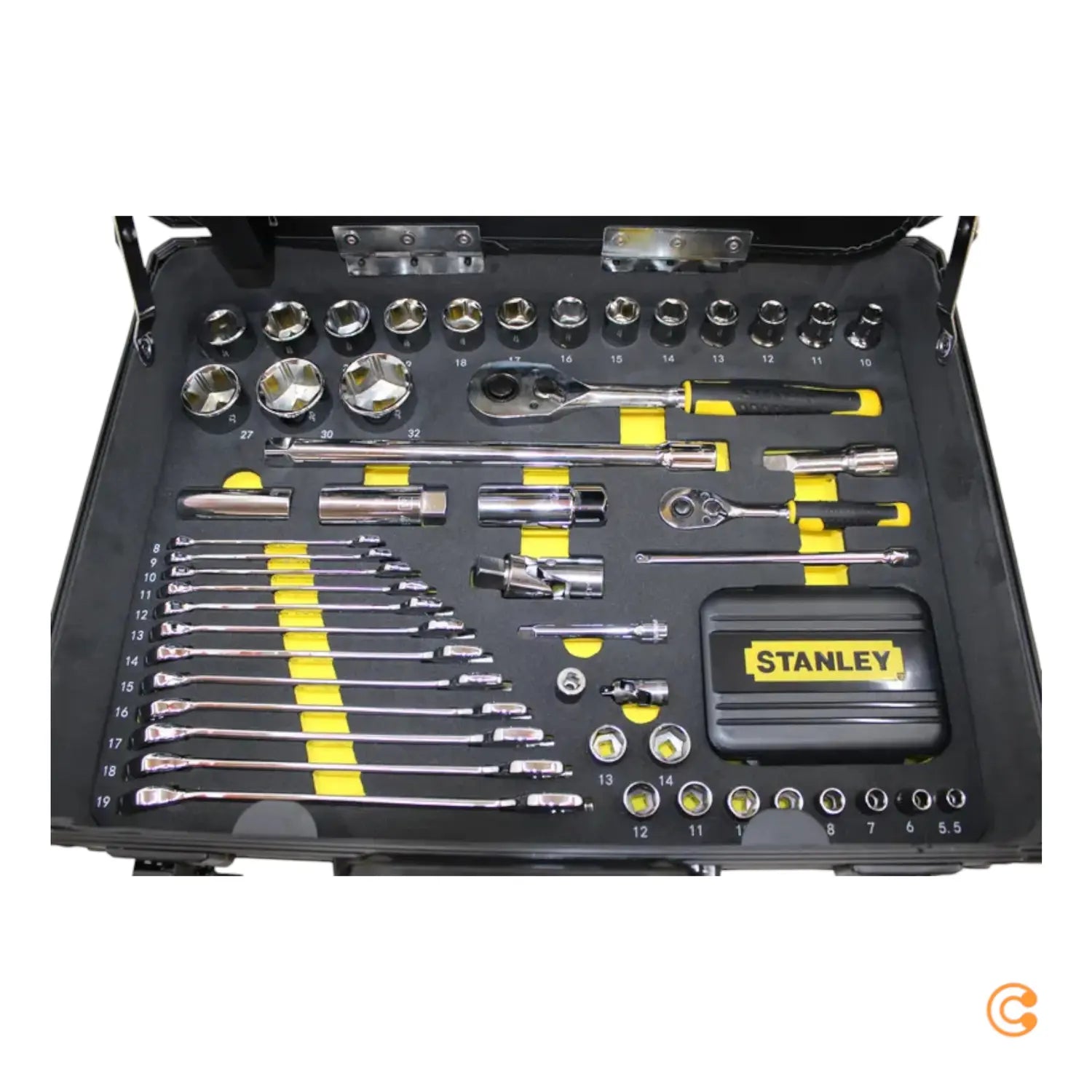 B-Ware Stanley Werkzeugset Set Werkzeugkoffer 142 Teilig Zangen Schraubendreher Schwarz