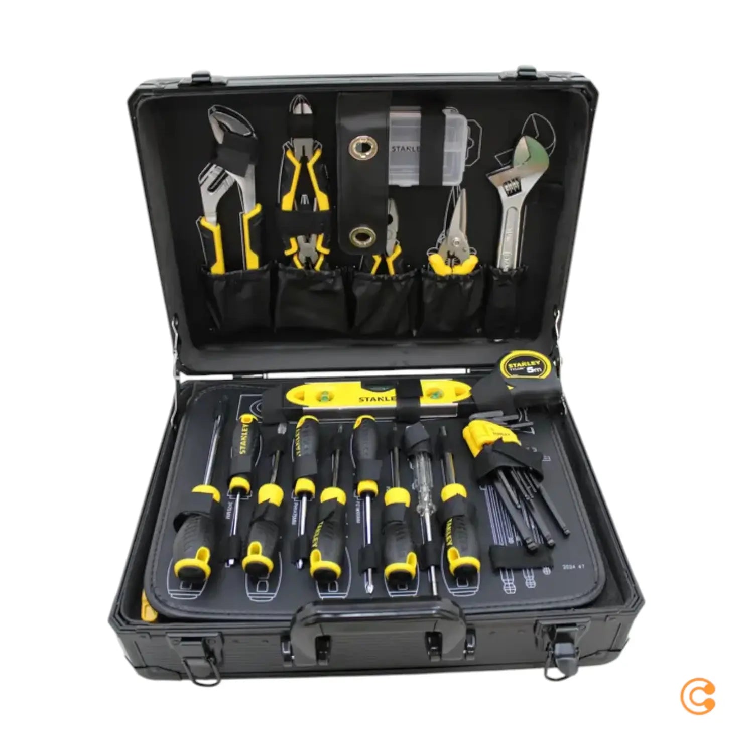 B-Ware Stanley Werkzeugset Set Werkzeugkoffer 142 Teilig Zangen Schraubendreher Schwarz