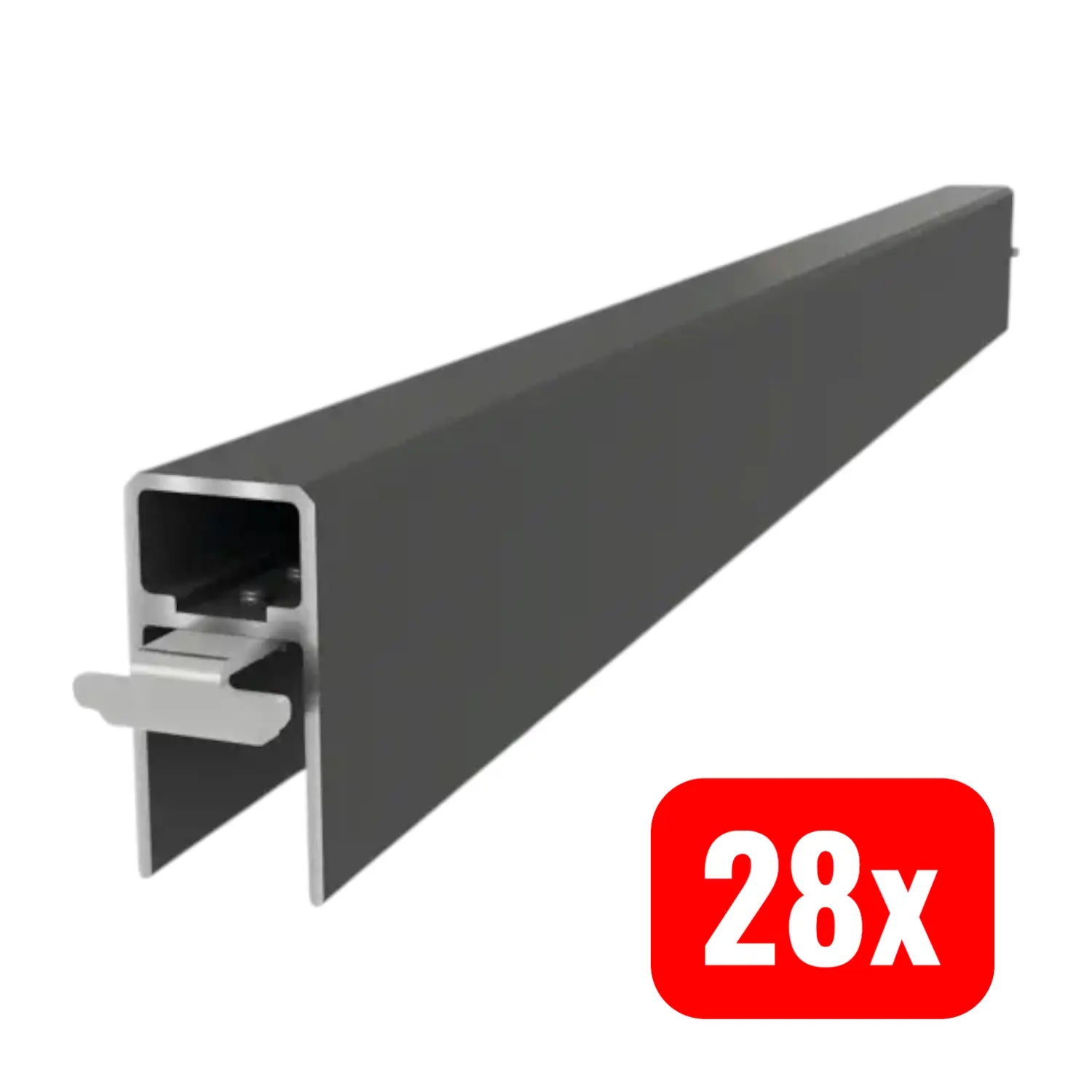 B-Ware Konsta Profil Leiste Startprofil Endprofil Verto Anthrazit Zaun Alu 28 Stück - 4306516692941