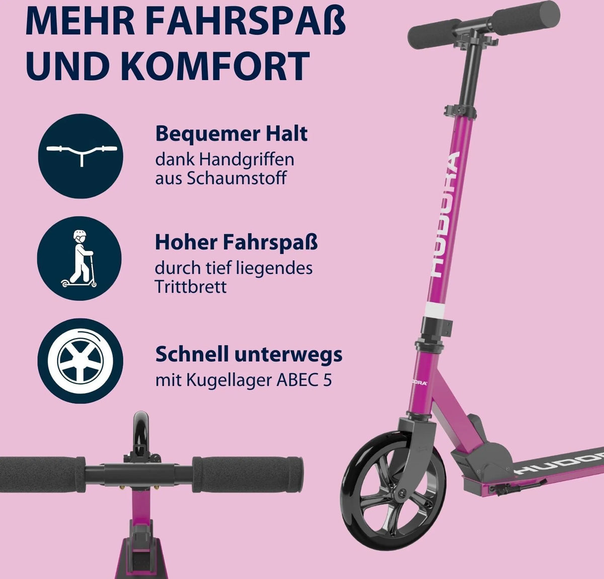 HUDORA Scooter Start 200 rot Kinderroller Kickroller City-Roller Klapproller263 - 4005998144862